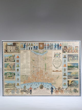 A Map of the City of Philadelphia, Showing the Location of the Volunteer Fire Companies, with PIctures of Some of their Engines and Equipment, Prior to, and Contemporaneous with, the Founding of The Insurance Company of North America, A.D. 1792