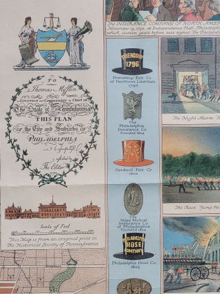 A Map of the City of Philadelphia, Showing the Location of the Volunteer Fire Companies, with PIctures of Some of their Engines and Equipment, Prior to, and Contemporaneous with, the Founding of The Insurance Company of North America, A.D. 1792