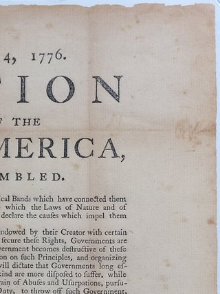 In Congress, July 4, 1776. A Declaration By the Representatives of the United States of America, in General Congress Assembled