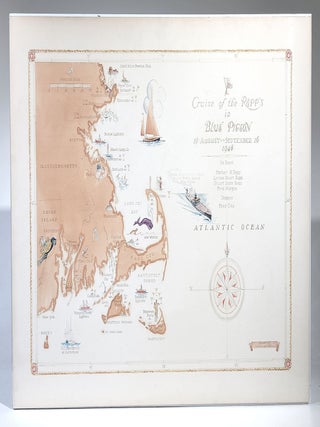Cruise of the Repp's in Blue Pigeon, 16 August - September 16, 1948 (Original colored map)