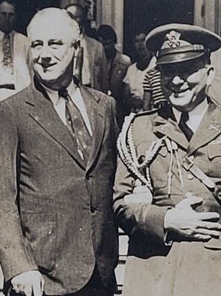 Photograph of President Franklin D. Roosevelt Standing Outside Farmington Country Club, Charlottsville, Virginia, July 4, 1936