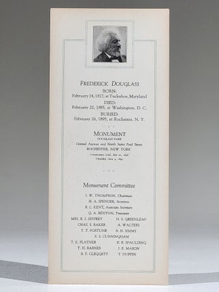 Souvenir of the Unveiling of the Rochester, New York Monument to Frederick Douglass