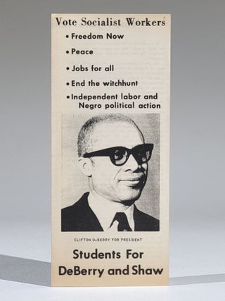 Item #1066 Vote Socialist Workers: *Freedom Now *Peace *Jobs for all *End the witchhunt...