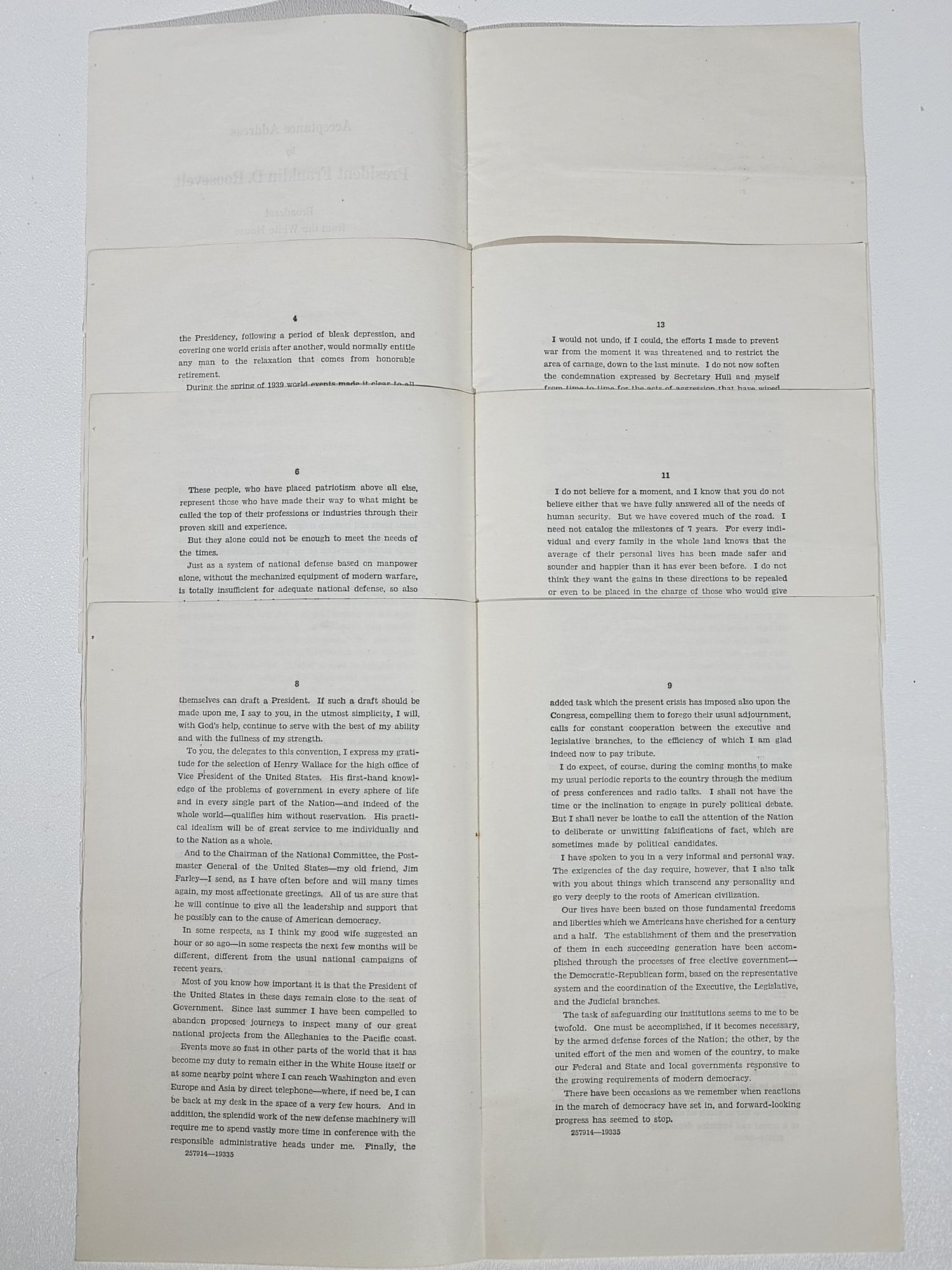 Fdr Address Acceptance Address by Franklin D. Roosevelt Broadcast from the White ...