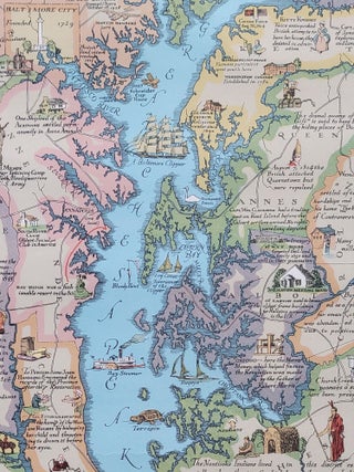 Item #1078 An Historical and Literary Map of the Old Line State of Maryland, Showing Forth...