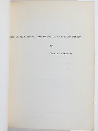 Poems Written Before Jumping Out of an 8 Story Window