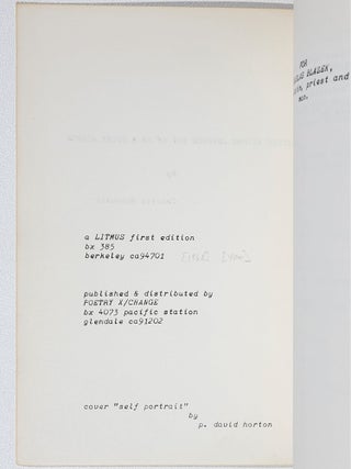 Poems Written Before Jumping Out of an 8 Story Window
