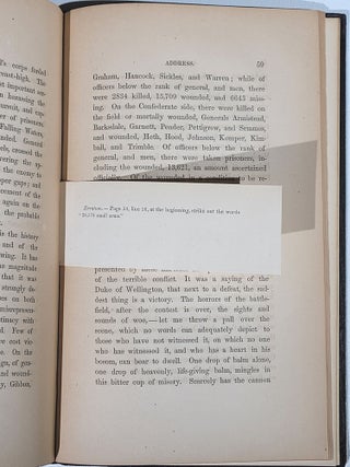 Address of Hon. Edward Everett, at the Consecration of the National Cemetery at Gettysburg, 19th November, 1863, with the Dedicatory Speech of President Lincoln, and the Other Exercises of the Occasion; accompanied by an account of the origin of the undertaking and of the arrangement of the cemetery grounds, and by a map of the battle-field and a plan of the cemetery
