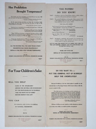 Series of Four Broadsides Advocating Repeal of Prohibition