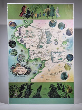 Item #1120 A Map of Middle-Earth. Tolkien, Pauline Baynes