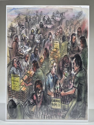 Original Pastel of Havana Cuban Cigars and Rum Marketplace