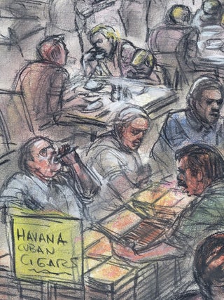 Original Pastel of Havana Cuban Cigars and Rum Marketplace