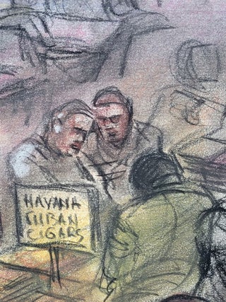 Original Pastel of Havana Cuban Cigars and Rum Marketplace