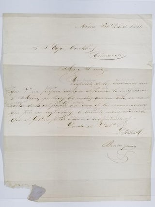 Item #11609 Signed Letter to Edgar Conkling of Cincinnati, Dated February 26, 1861, Mexico City....