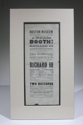 Item #11612 Boston Museum, Fourth Night of Mr. J. Wilkes Booth! as Richard III (Playbill for May...