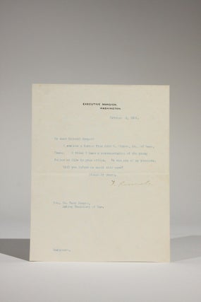 Item #11646 October 1, 1901 Typed Letter, Signed, to William Cary Sanger, Acting Secretary of...