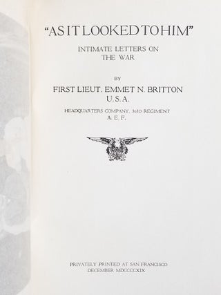 "As it Looked to Him": Intimate Letters on the War