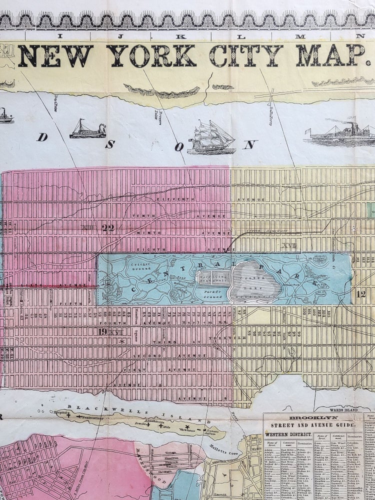Item #1166 New York City Map. Humphrey Phelps.