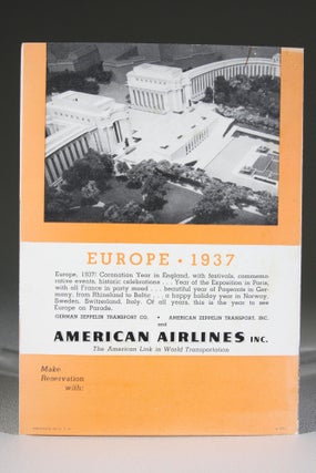 Now..Fly to Europe! Via Airship "Hindenburg" and American Airlines Inc.