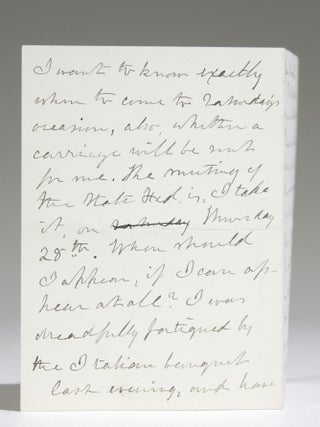 Autograph Letter Discussing Speaking Engagements, Consequent Fatigue