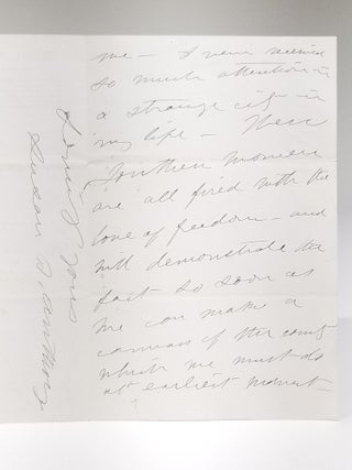 Autograph Letter to Elizabeth Cady Stanton, Discussing Anthony's Warm Reception in the South