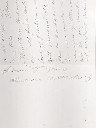 Autograph Letter to Elizabeth Cady Stanton, Discussing Anthony's Warm Reception in the South