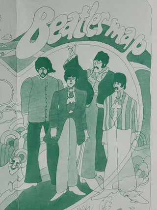Item #1196 Beatles Map: John, Paul, George, Ringo. Beatles Souvenir Map of Liverpool