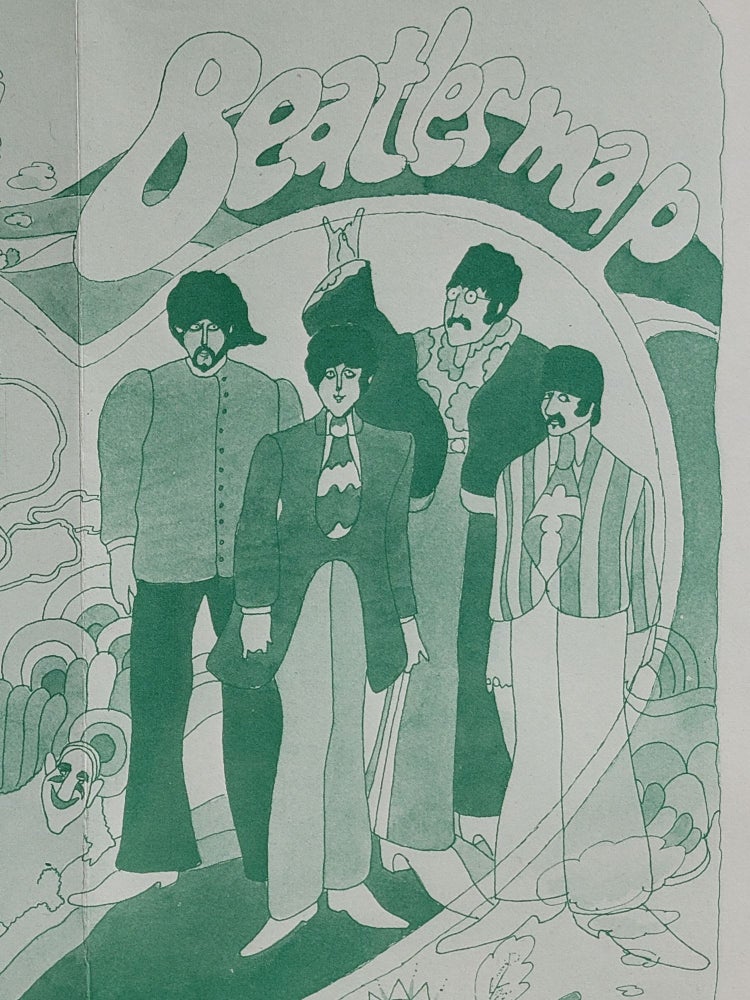 Item #1196 Beatles Map: John, Paul, George, Ringo. Beatles Souvenir Map of Liverpool.