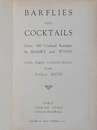 Barflies and Cocktails: Over 300 Cocktail Receipts