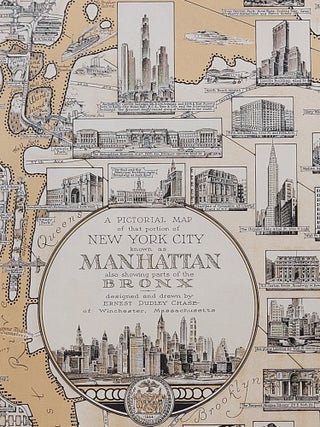 Item #1230 A Pictorial Map of that portion of New York City known as Manhattan, also showing...