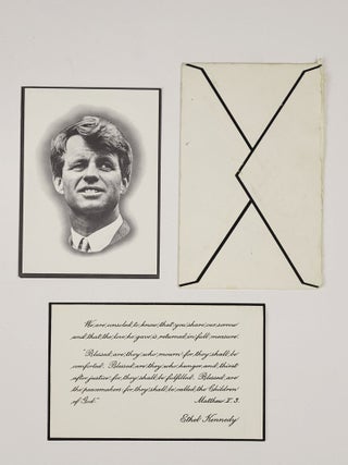 Typed Letter, Signed, on Presidential Campaign Letterhead Dated May 20, 1968, together with: 1) the original letter to which it replies, 2) a memorial card and thank you note in mailing envelope franked by Ethel Kennedy, and 3) the book "Assassination: Robert F. Kennedy 1925-1968," by the editors of UPI and Cowles