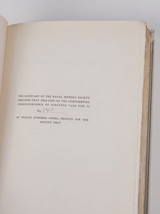 Confidential Correspondence of Gustavus Vasa Fox, Assistant Secretary of the Navy, 1861-1865