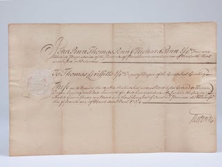 Manuscript Warrant, Signed, Requesting the Great Seal of the Province of Pennsylvania be Affixed to a Land Patent in Philadelphia
