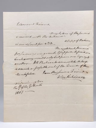 Holograph Letter to James Vaux, Regarding a Lease