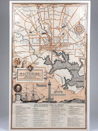 Map of Historic Baltimore, Showing Main Traffic Routes and Points of Interest