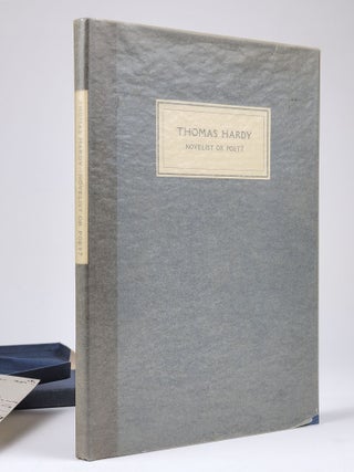Item #1286 Thomas Hardy, Novelist or Poet? . Edwin Newton, lfred