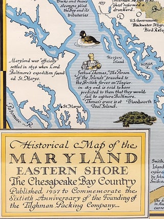 Item #1311 Historical Map of the Maryland Eastern Shore: The Chesapeake Bay Country. Edwin Tunis