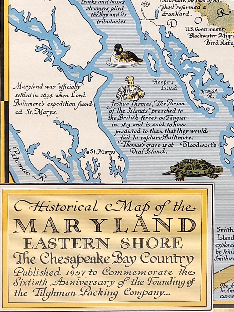 Item #1311 Historical Map of the Maryland Eastern Shore: The Chesapeake Bay Country. Edwin Tunis.