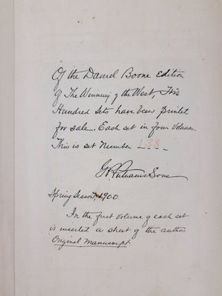 The Winning of the West (in 4 volumes, with manuscript leaf in volume I)