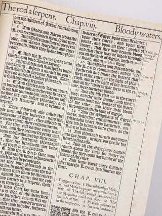 The Holy Bible, Conteyning the Old Testament, and the New: Newly Translated out of the Originall tongues: & with the former Translations diligently compared and reuised by his Majesties speciall Comandement. Appointed to be read in Churches
