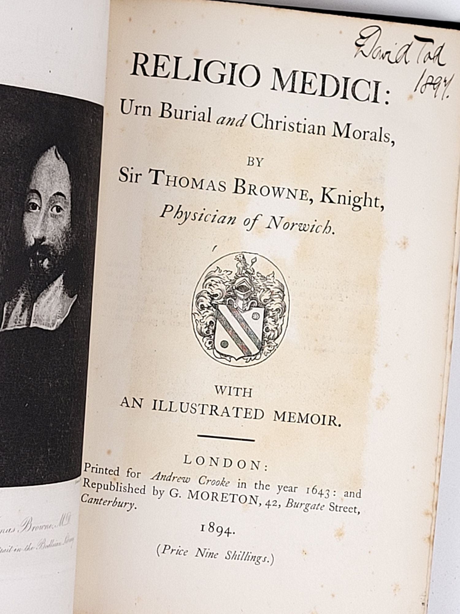 Religio Medici: Urn Burial and Christian Morals | Thomas Browne, Sir