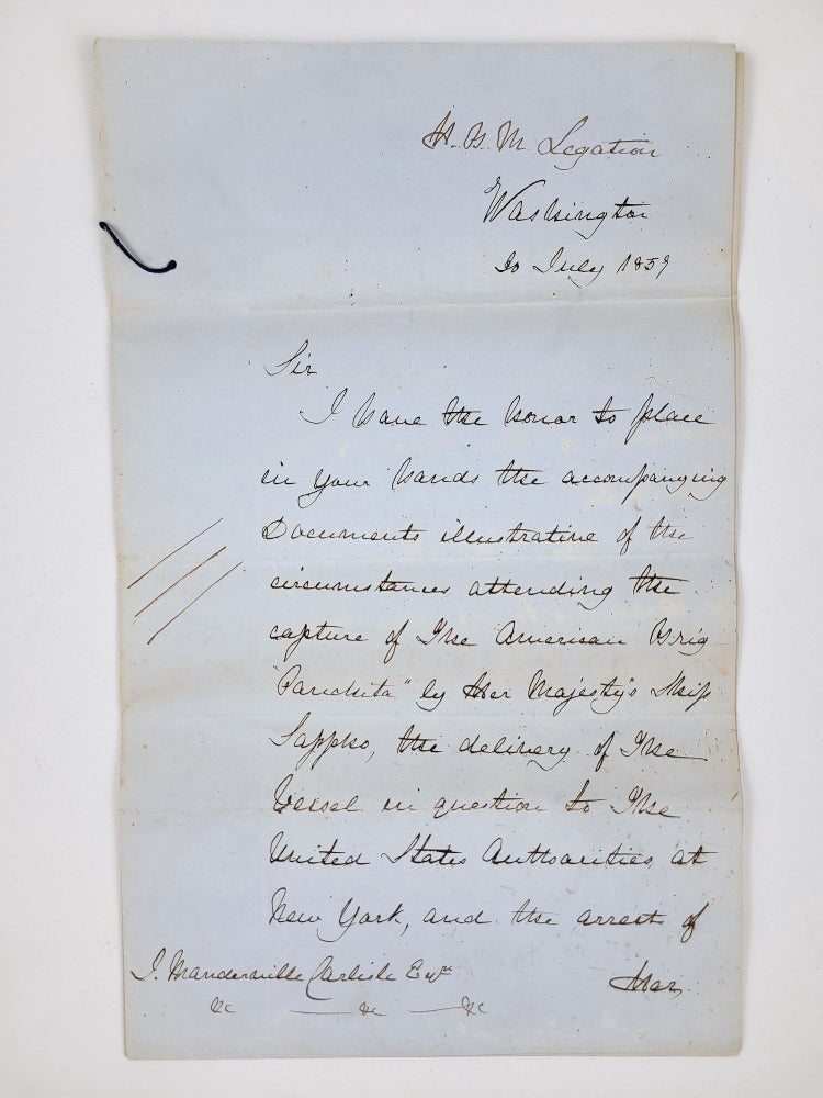 Item #1369 Letter Regarding American ship "Panchita," Accused of Slave Trading, Plus Two Other Letters on Legal Matters. Francis Napier, 10th Lord Napier, 1st Baron Ettrick.