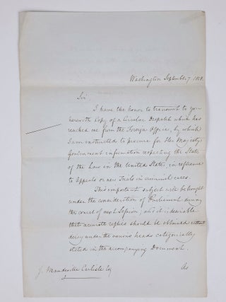 Letter Regarding American ship "Panchita," Accused of Slave Trading, Plus Two Other Letters on Legal Matters