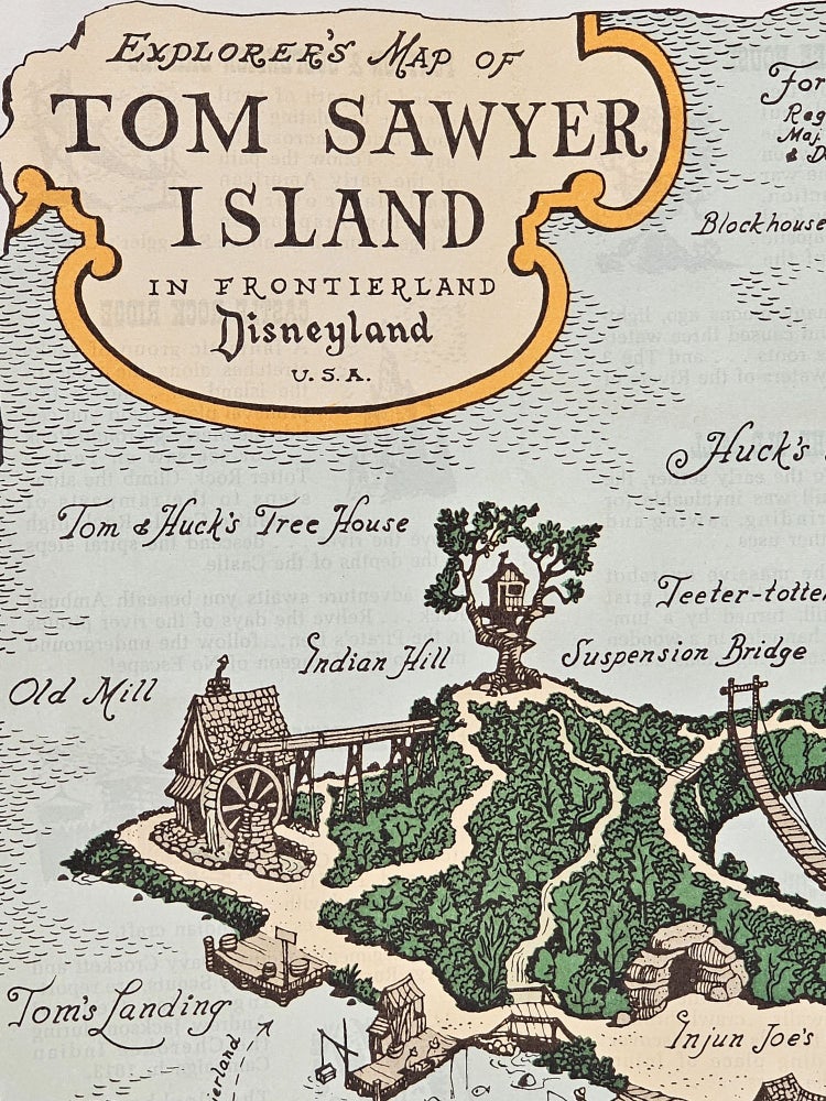 Item #1388 Explorer's Map of Tom Sawyer Island in Frontierland, Disneyland, U.S.A. Disneyland.