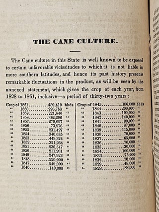 Statement of the Sugar Crop of Louisiana, of 1861-62. With an Appendix