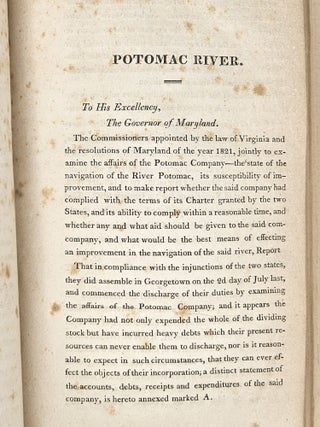 Message of the Governor of Maryland, Communicating the Report of the Commissioners appointed to survey the River Potomac