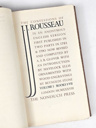 The Confessions of J. J. Rousseau...(in two volumes)