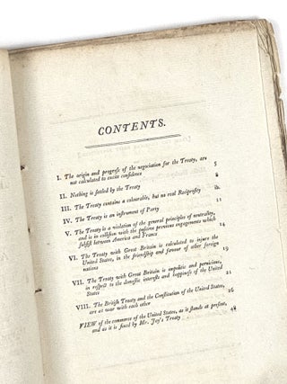 Features of Mr. Jay's Treaty. To Which is Annexed a View of the Commerce of the United States, as it Stands at Present, and as it is Fixed by Mr. Jay's Treaty