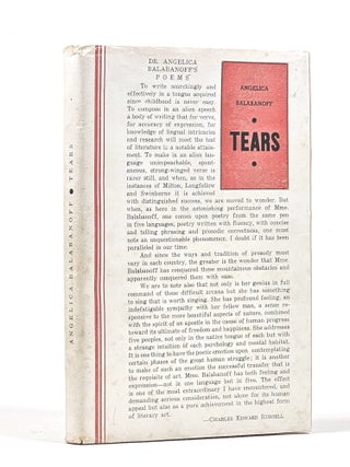 Item #1449 Tears (Signed). Angelica Balabanoff