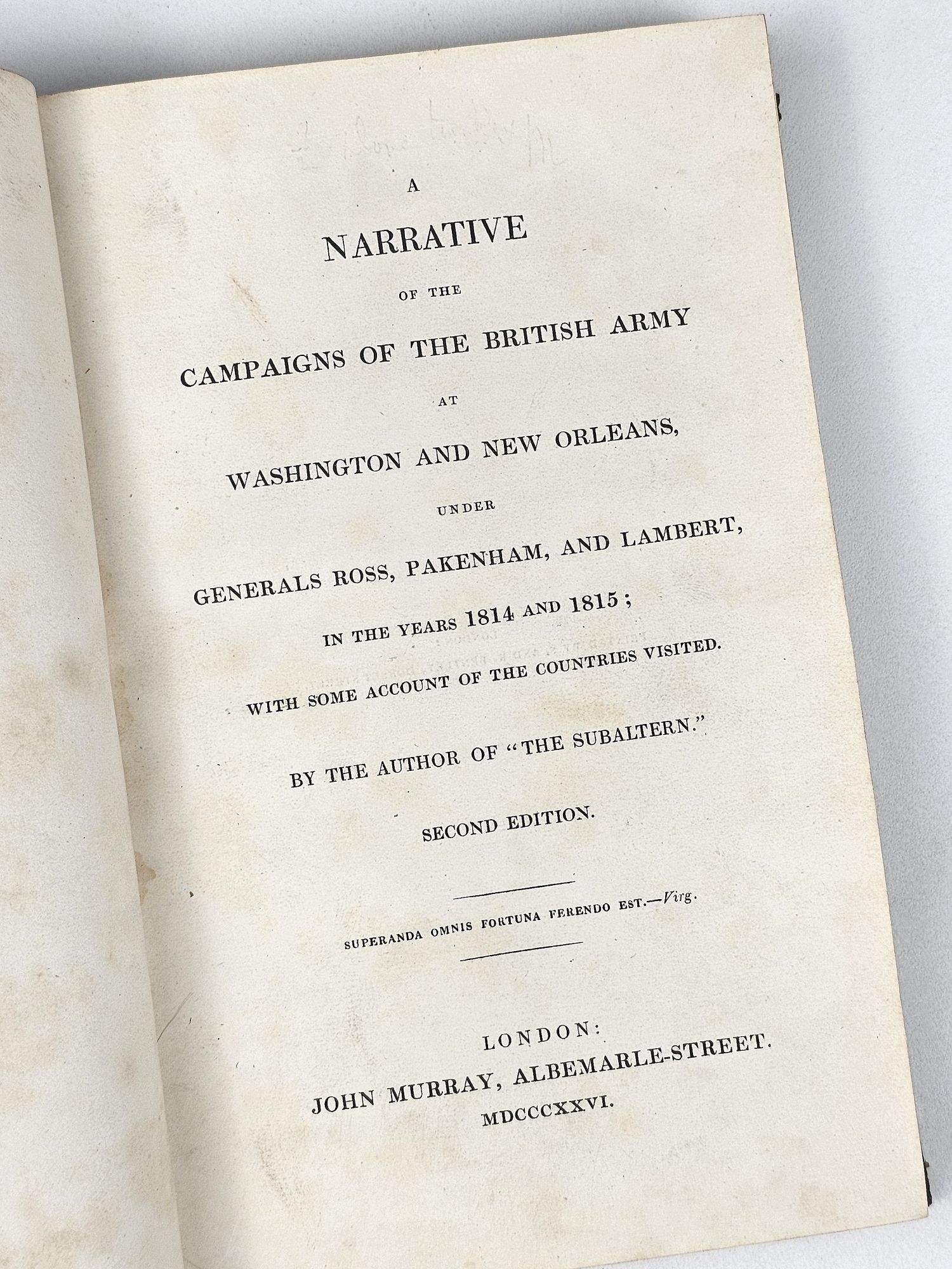 A Narrative of the Campaigns of the British Army at Washington and New ...